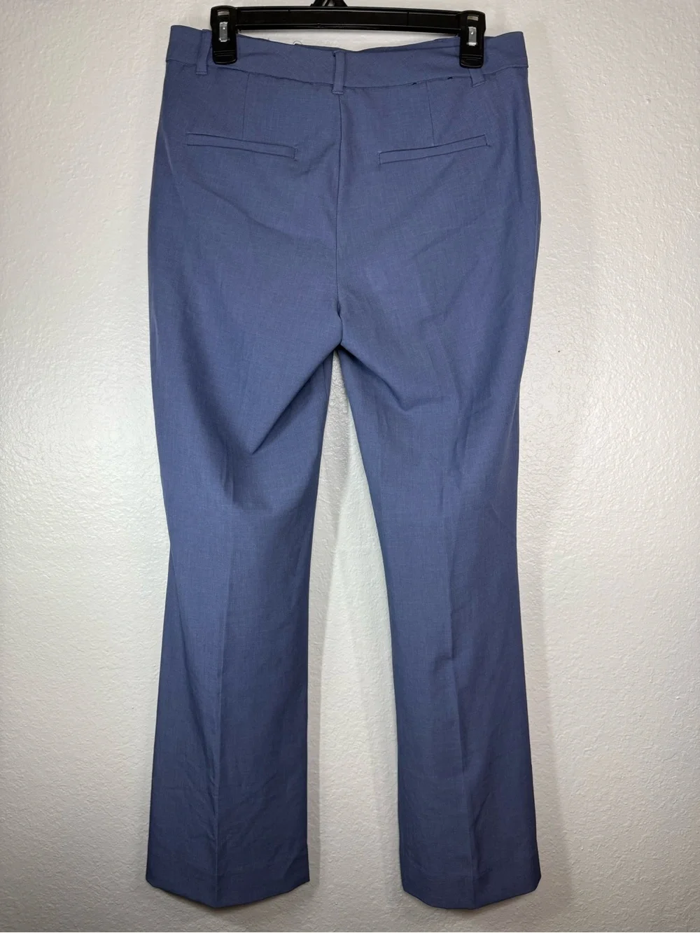 Banana Republic Size 6 Petite Sculpted Stretch Trousers Slate Blue Flare Office